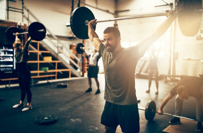 overhead barbell press