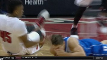 Grayson Allen Gets Smacked In The Face By Louisville’s Donovan Mitchell During Game