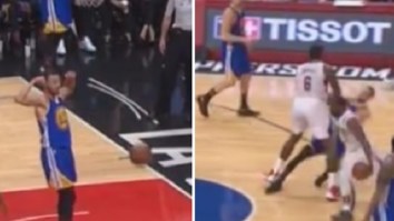 Steph Curry Flexes His Muscles On Offensive End, Gets Laid Out By DeAndre Jordan On A Pick While Playing Defense