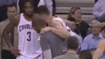 Andrew Bogut Breaks His Leg Two Minutes Into His Debut With The Cleveland Cavaliers