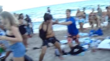Applaud The Effort By Man With Arm In Sling Fighting During Spring Break Brawl