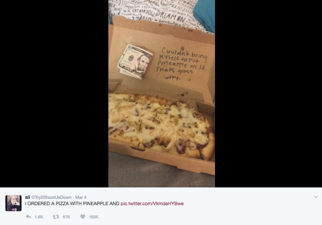 pizza chef refuses to make pineapple pizza