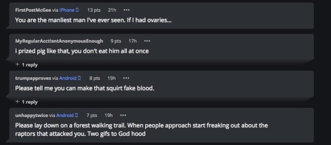 fake leg comments