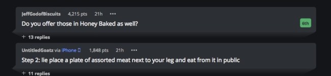 fake leg comments