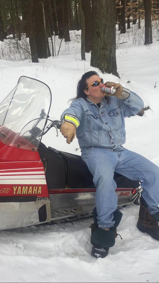 Larry Enticer Snowmobile Jumping Denim Suit