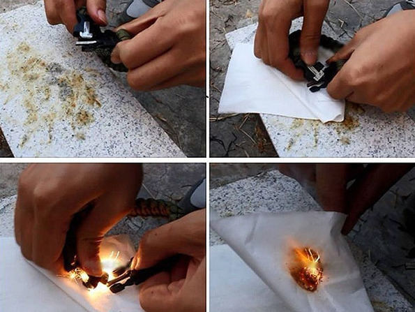 5-in-1 Survival Flint Fire Starter Bracelet