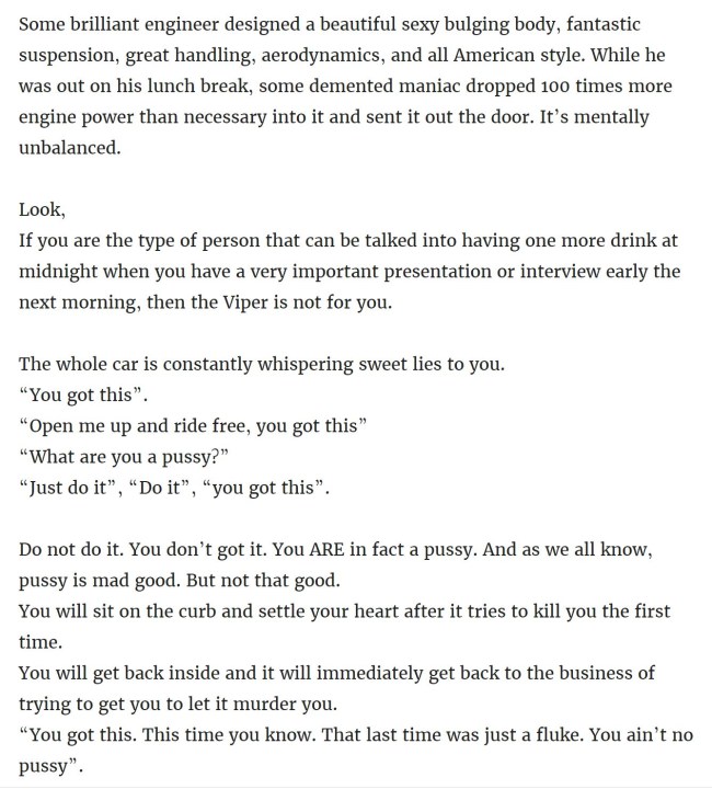 Dodge Viper Craigslist Viral Listing