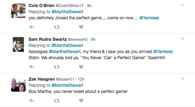 Martha Stewart Jinxed Yankees Perfect Game
