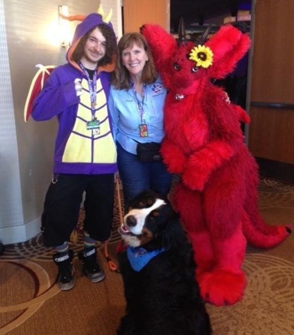 Retired Woman Brings Therapy Dog To FurryCon