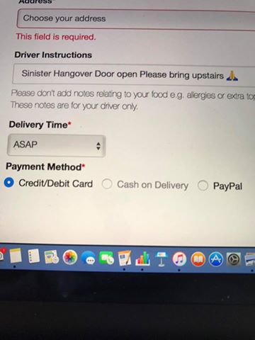 Hangover Domino's Pizza Delivery Bedroom