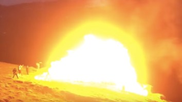 Enormous Bonfire + Gasoline Accelerant = Big Bada BOOM