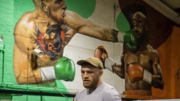 Conor McGregor Is Training In Front Of Mural Depicting Him Knocking Out Floyd Mayweather