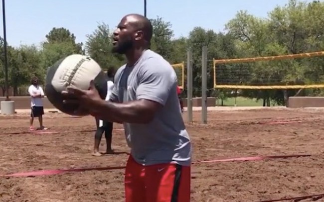 James Harrison medicine ball volleyball