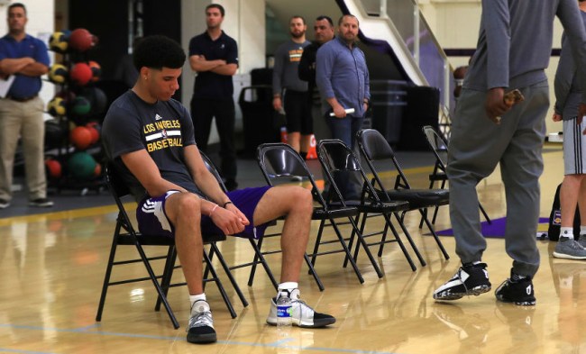 lonzo ball adidas lakers workout twitter