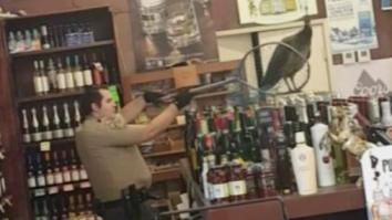 Peacock Gets Lit And Trashes Liquor Store