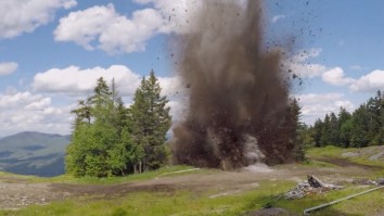 The Blasting Required To Install A New Ski Lift Looks Like It’s Straight Out Of A WWII Movie