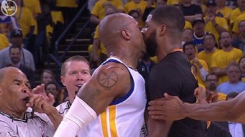 The Internet Reacts To Tristan Thompson And David West ‘Kissing’ Each Other During Scuffle