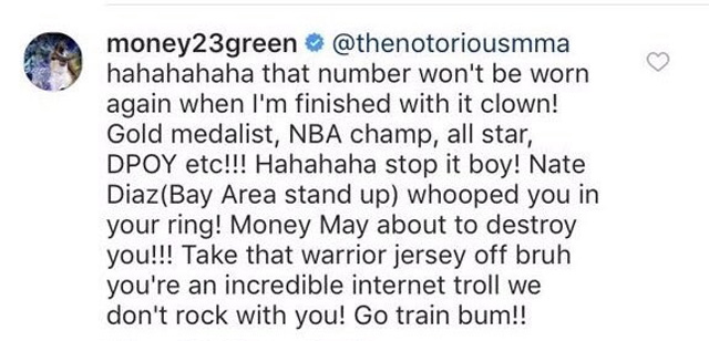 draymond green conor mcgregor instagram beef