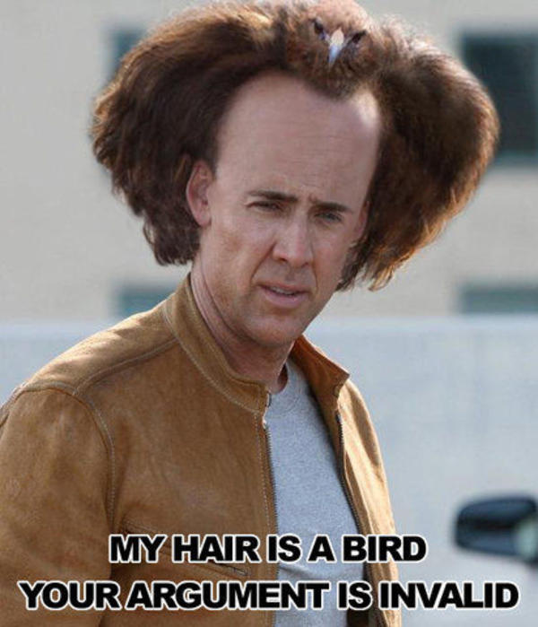 nic cage hair argument invalid meme