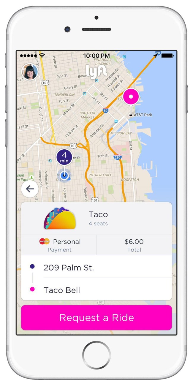 taco bell mode lyft