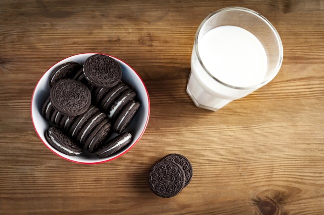 milk and oreos