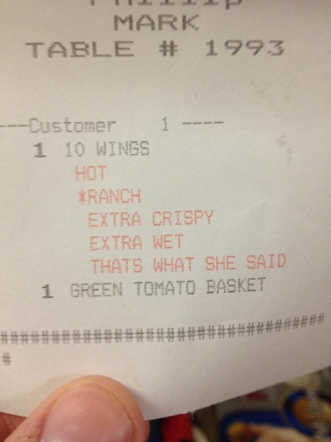 thats what she said receipt