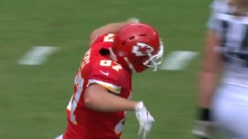 Travis Kelce Jumps Over Several Eagles Defenders For TD, Then Trolls Them By Flapping His Arms Like An Eagle