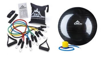Keep A Complete Gym In Your Closet With This Resistance Band And Stability Ball Combo