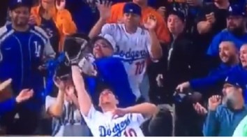 Dodgers Fan Brought A Glove To The World Series And Somehow Doesn’t Catch HR Ball Which Led To A Lady Getting Hit In The Stomach