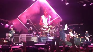 Liam Gallagher Crowdsurfs And Covers Beatles’ ‘Come Together’ With Foo Fighters And Joe Perry