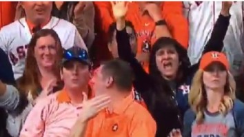 Astros Fan Steals Dodgers Home Run Ball From His Buddy’s Girlfriend To Throw It Back On The Field