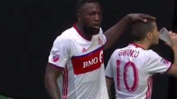 A Soccer Player Chugged A Beer After A Fan Threw It At His Teammate