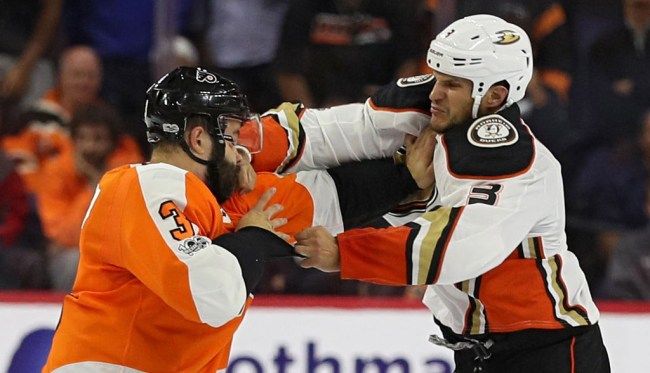 Kevin Bieksa Andy Andreoff Superman Punch