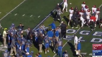 Fight Breaks Out Between Louisville And Kentucky After Lamar Jackson Shoves Kentucky Defender