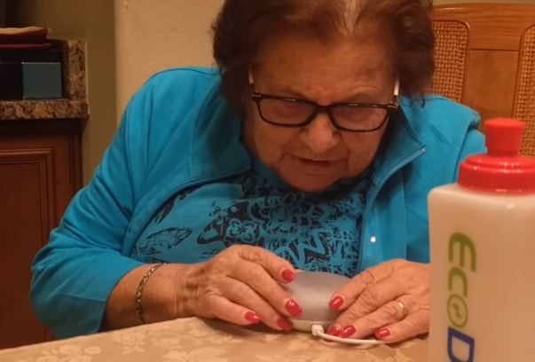 Italian grandmother learning to use Google home