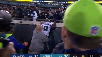 Seahawks Quinton Jefferson Tries To Jump Into The Stands And Fight Fan Who Threw Drink At Him