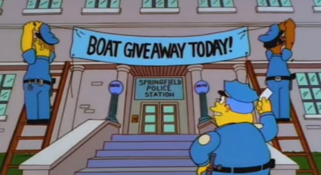 simpsons boat giveaway