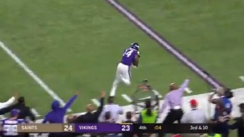 Saints Fan Goes Ballistic After Minnesota’s Miracle Win, Punches And Throws TV Off A Balcony