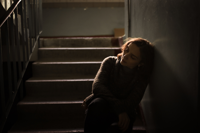 depressed young woman