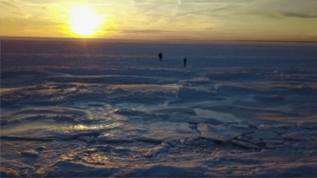 MUST SEE: Stunning Footage Of The Frozen Ocean At A New England Beach