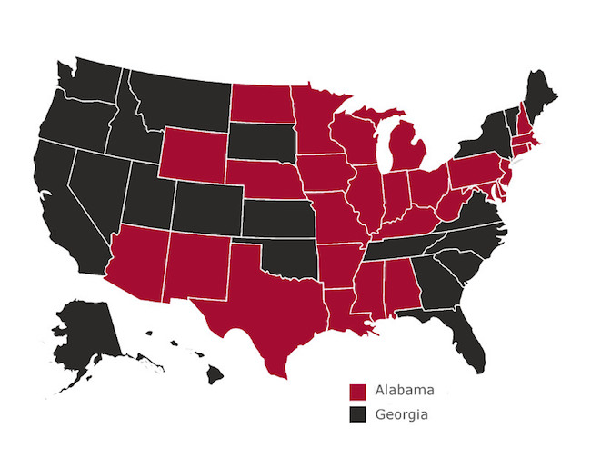 national championship fan map