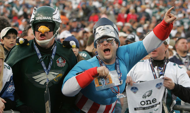 patriots eagles fans