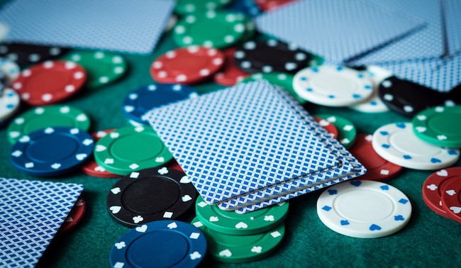 poker chips and cards