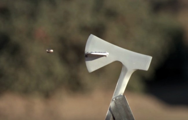 the slow mo guys split bullets using axe