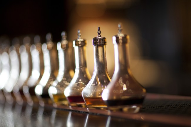 bottles of bitters on bar