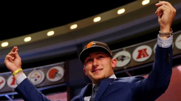 A Player Threw Up Johnny Manziel’s Signature ‘Money’ Sign After Intercepting Him In A Spring League Game