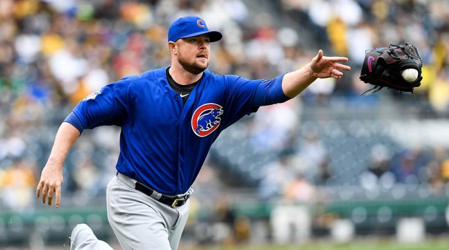 Jon Lester Bouncing Throws First Base