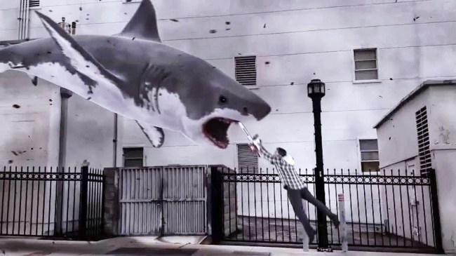 sharknado chainsaw jump