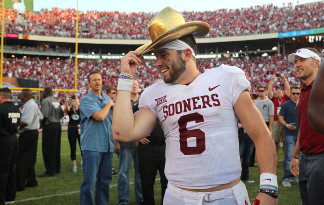 baker mayfield golden hat trophy