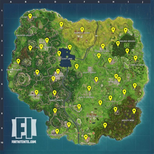fortnite battle royale vending machines map
